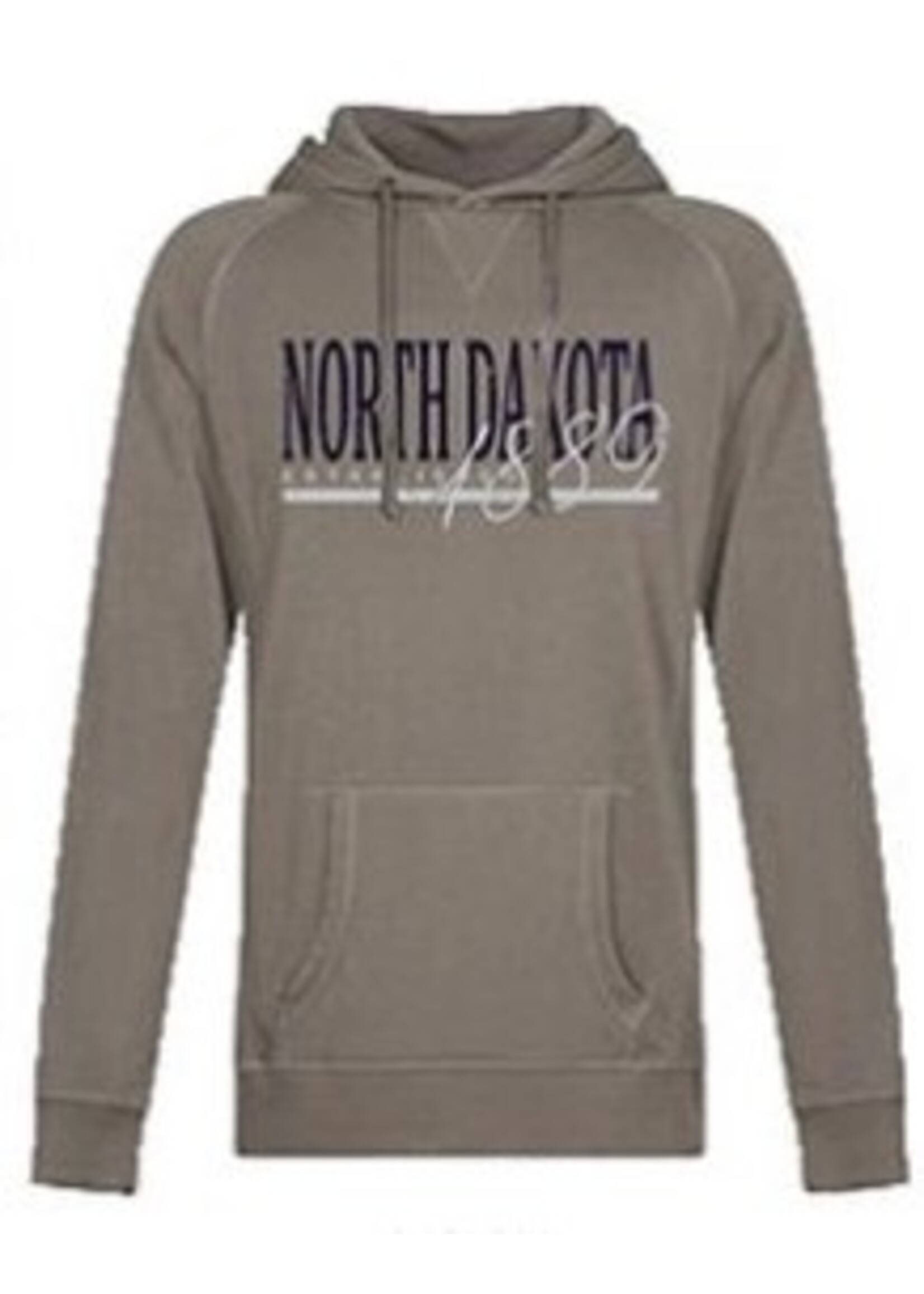 North Dakota: Established 1889: Cozy Fleece Raglan Hood with Rib Gusset and V-Notch