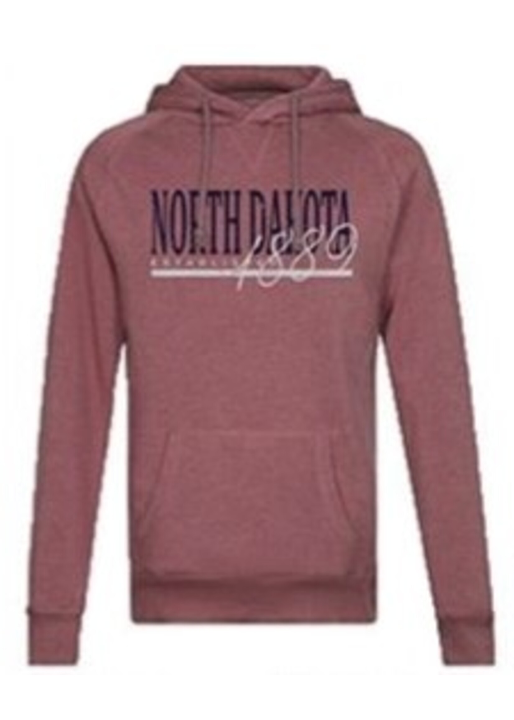North Dakota: Established 1889: Cozy Fleece Raglan Hood with Rib Gusset and V-Notch