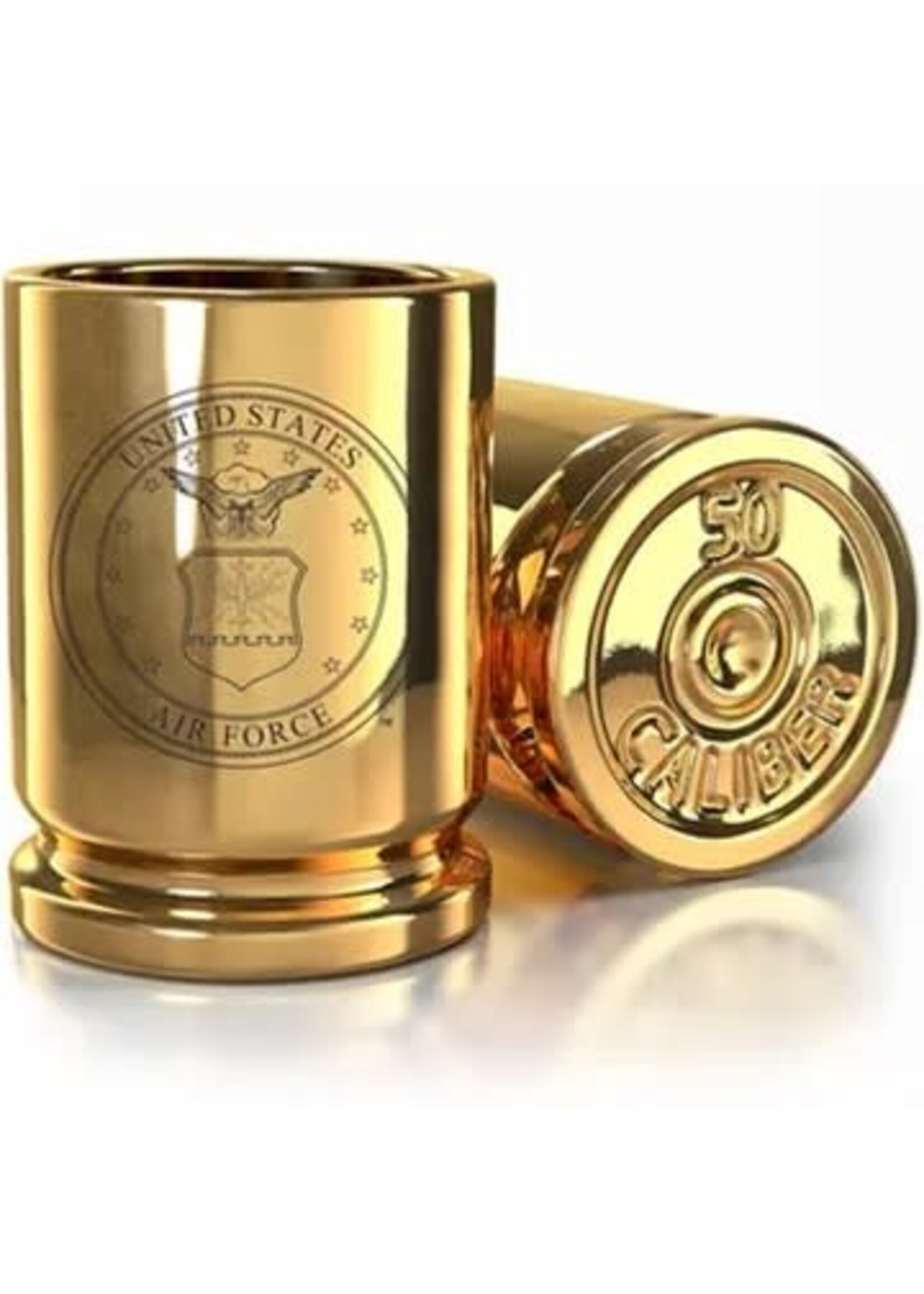 U.S. Air Force: Gold Brass: 50 Cal Shot Glass