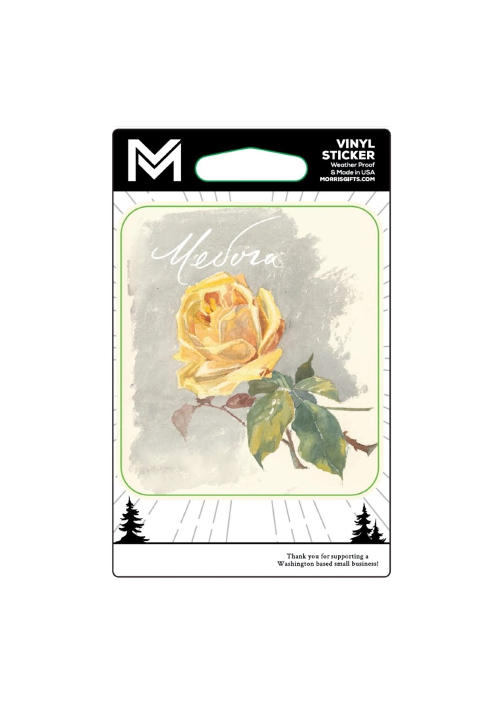 Medora: Yellow Rose Painting: Vinyl Sticker
