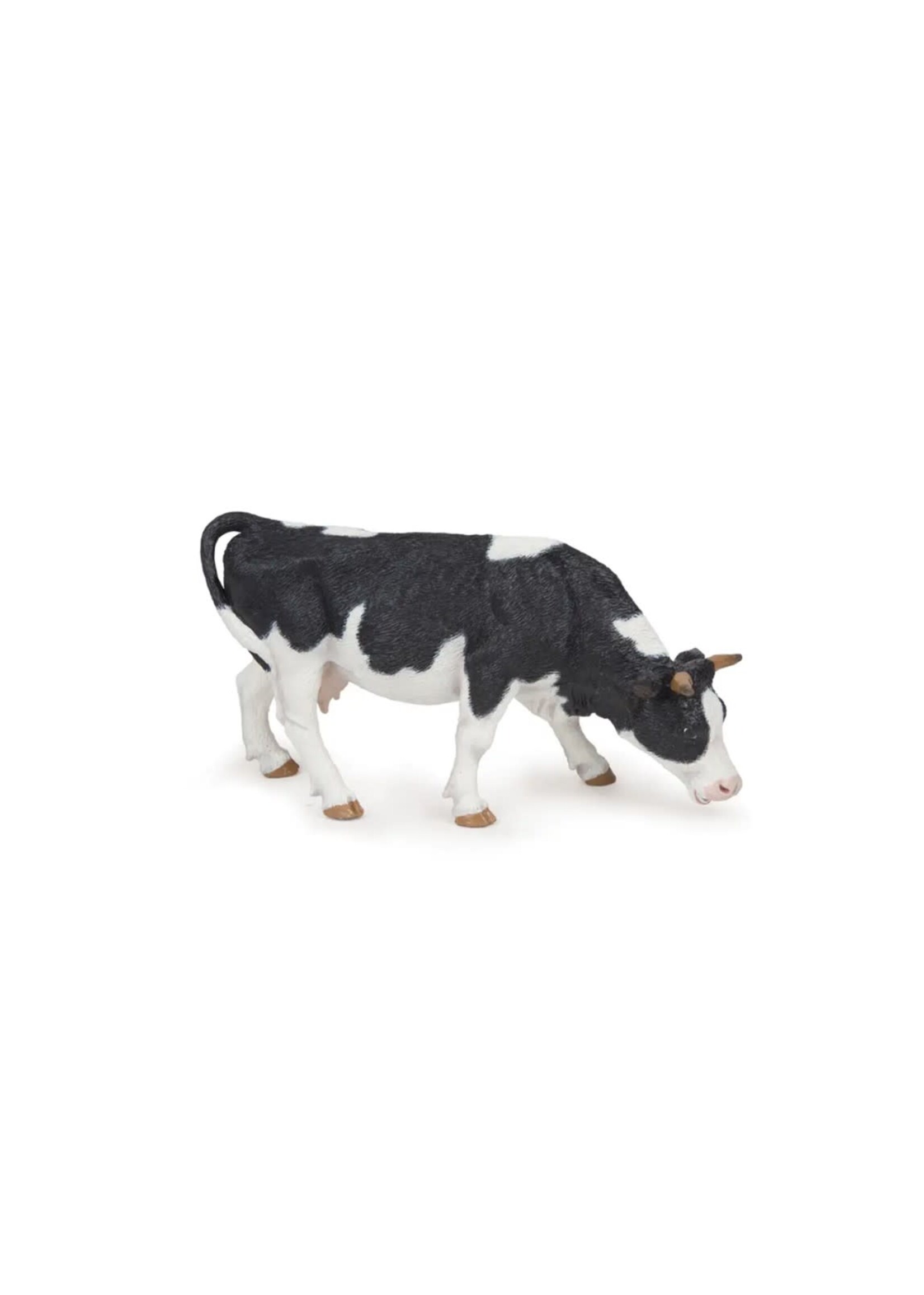 Papo Black and White Grazing Cow Figure