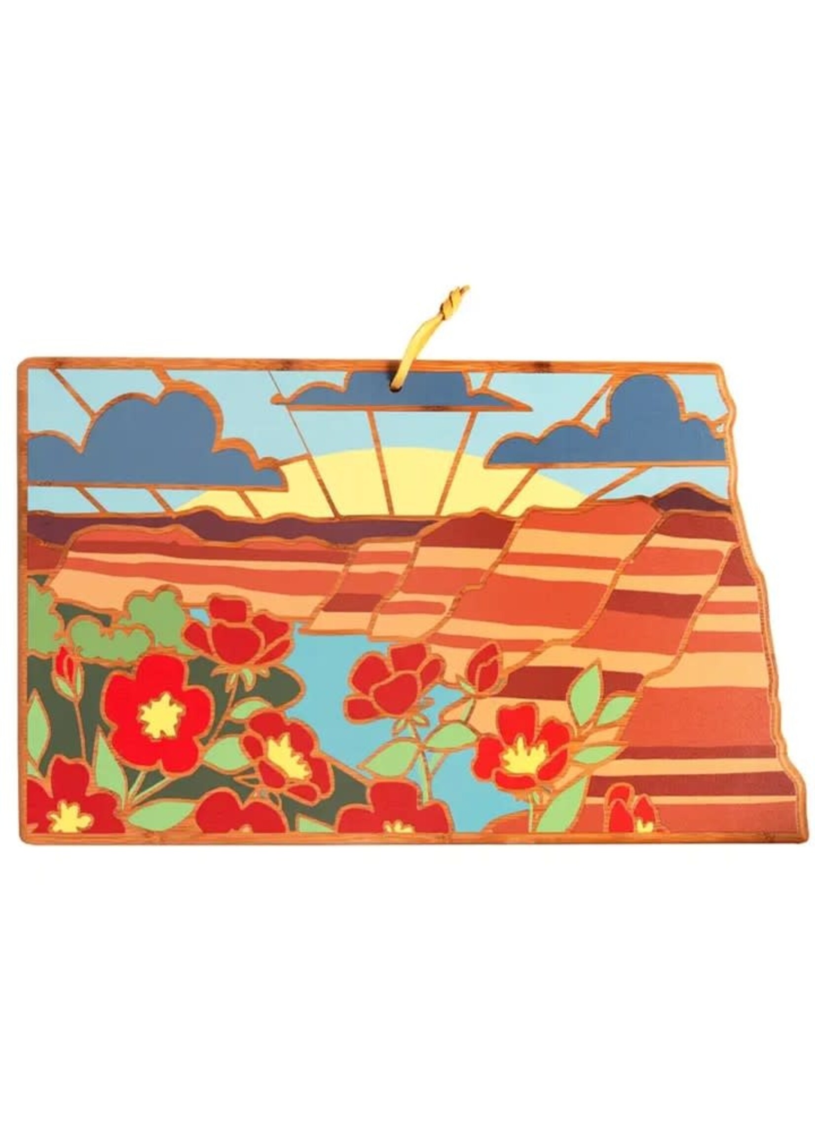 North Dakota Cutting Board with Artwork By Summer Stokes