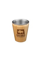 North Dakota Engraved Shot Glass, Bamboo & Stainless Steel