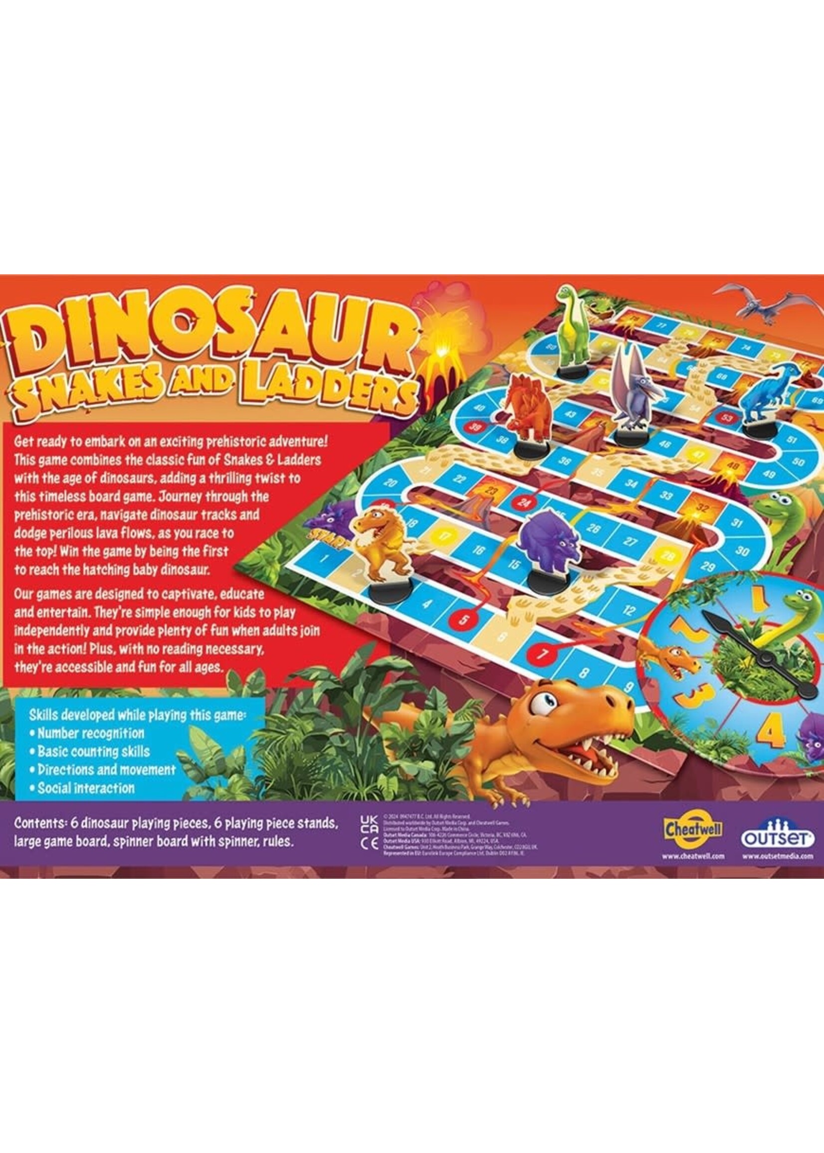 Dinosaur Snakes & Ladders  Board Game