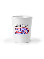 America 250 Shot Glass: White: 1.5oz