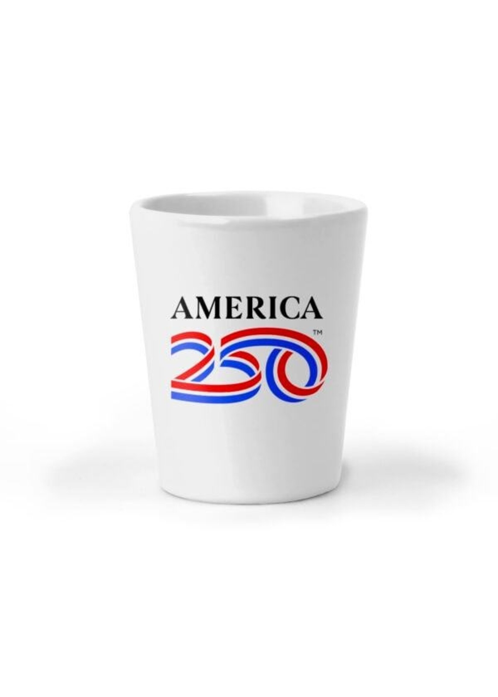 America 250 Shot Glass: White: 1.5oz
