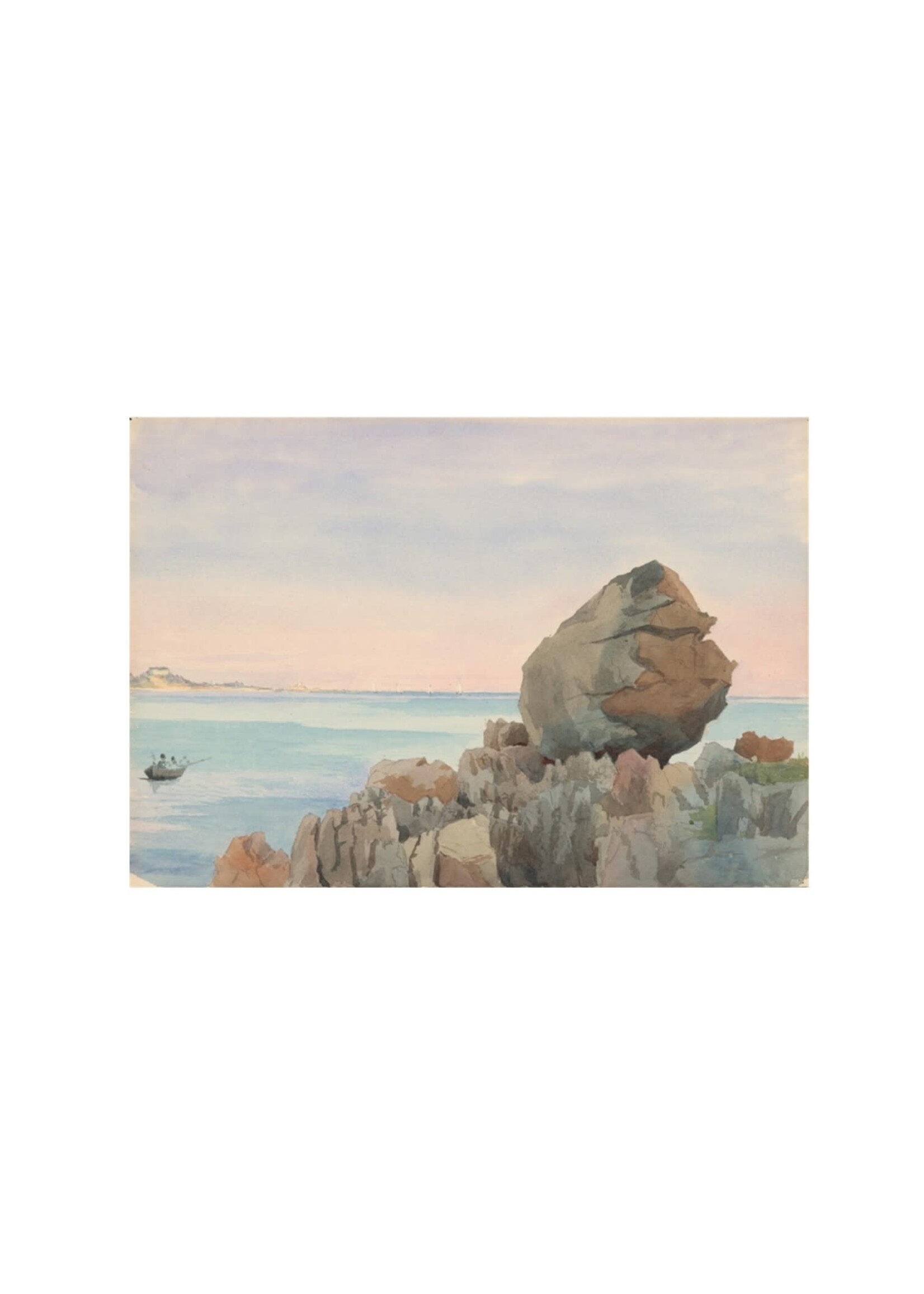 Medora: Seaside Boulder Painting Print 8x10