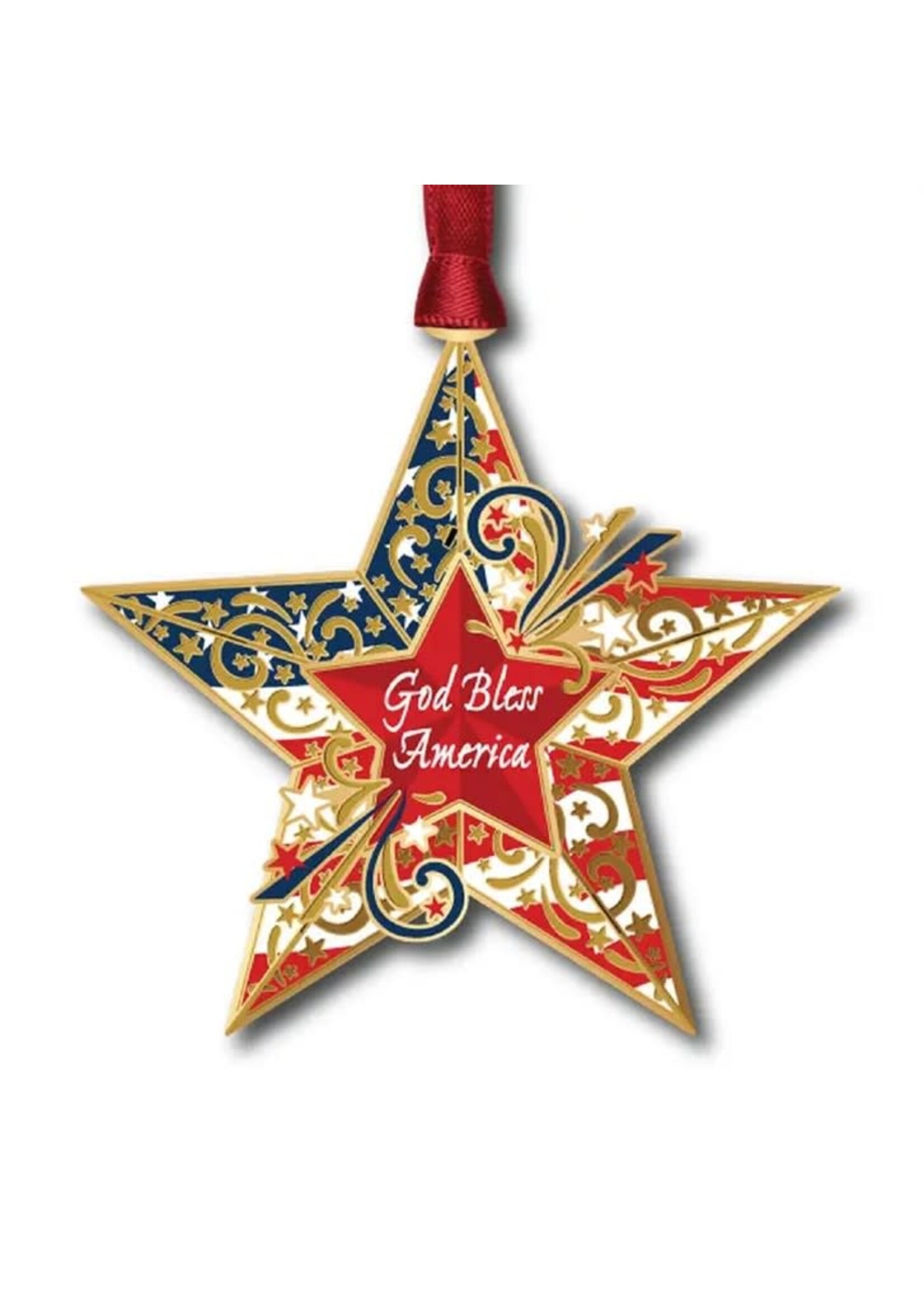 God Bless America Star Ornament
