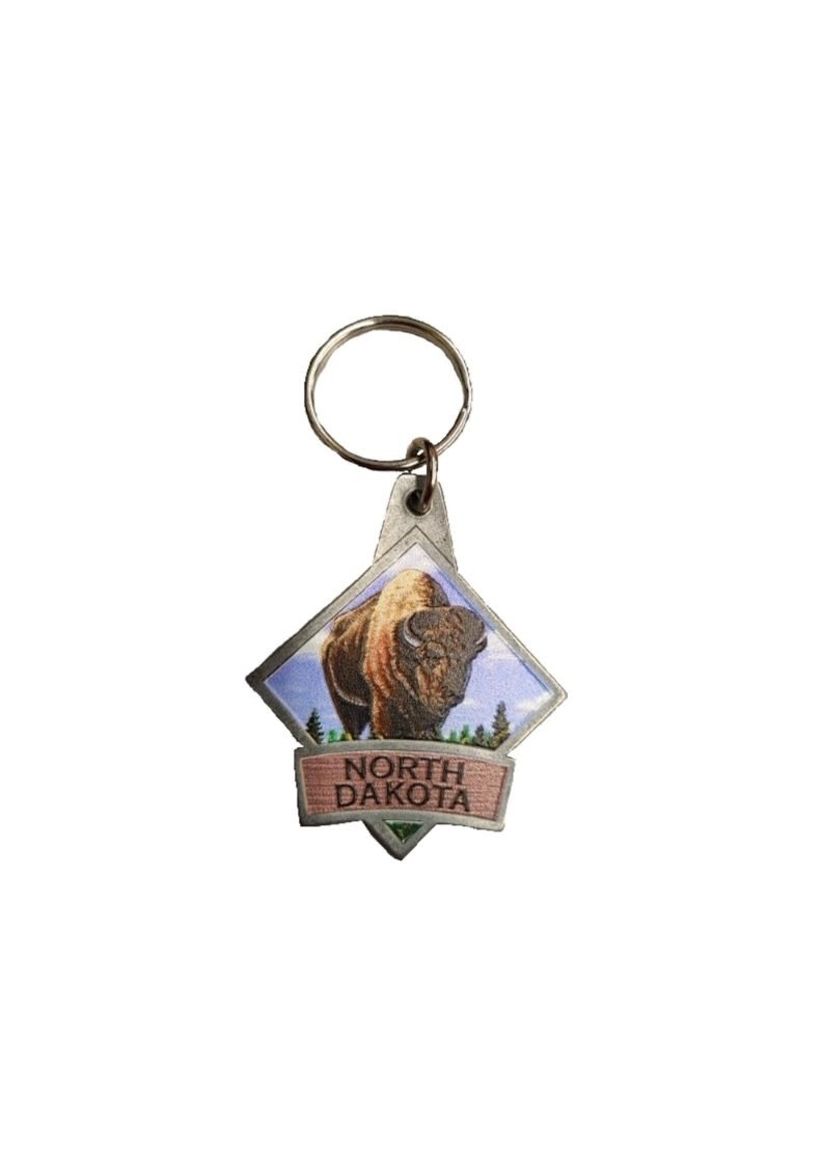 North Dakota Diamond Buffalo Keyring