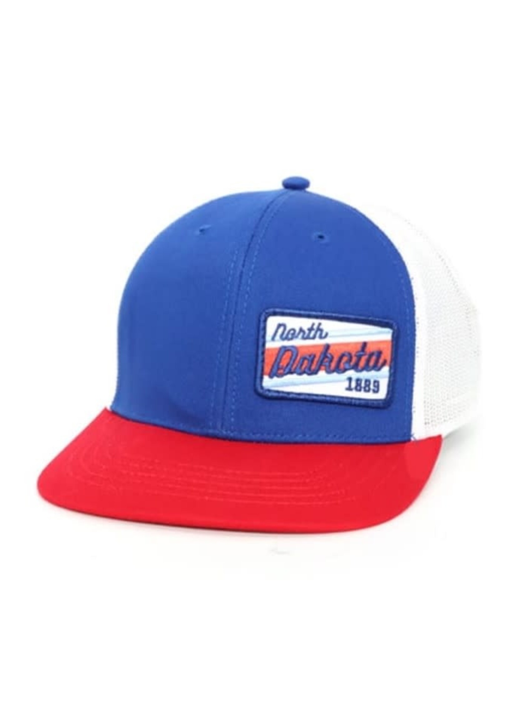 Red, White, and Blue North Dakota Patch Hat : Est 1889