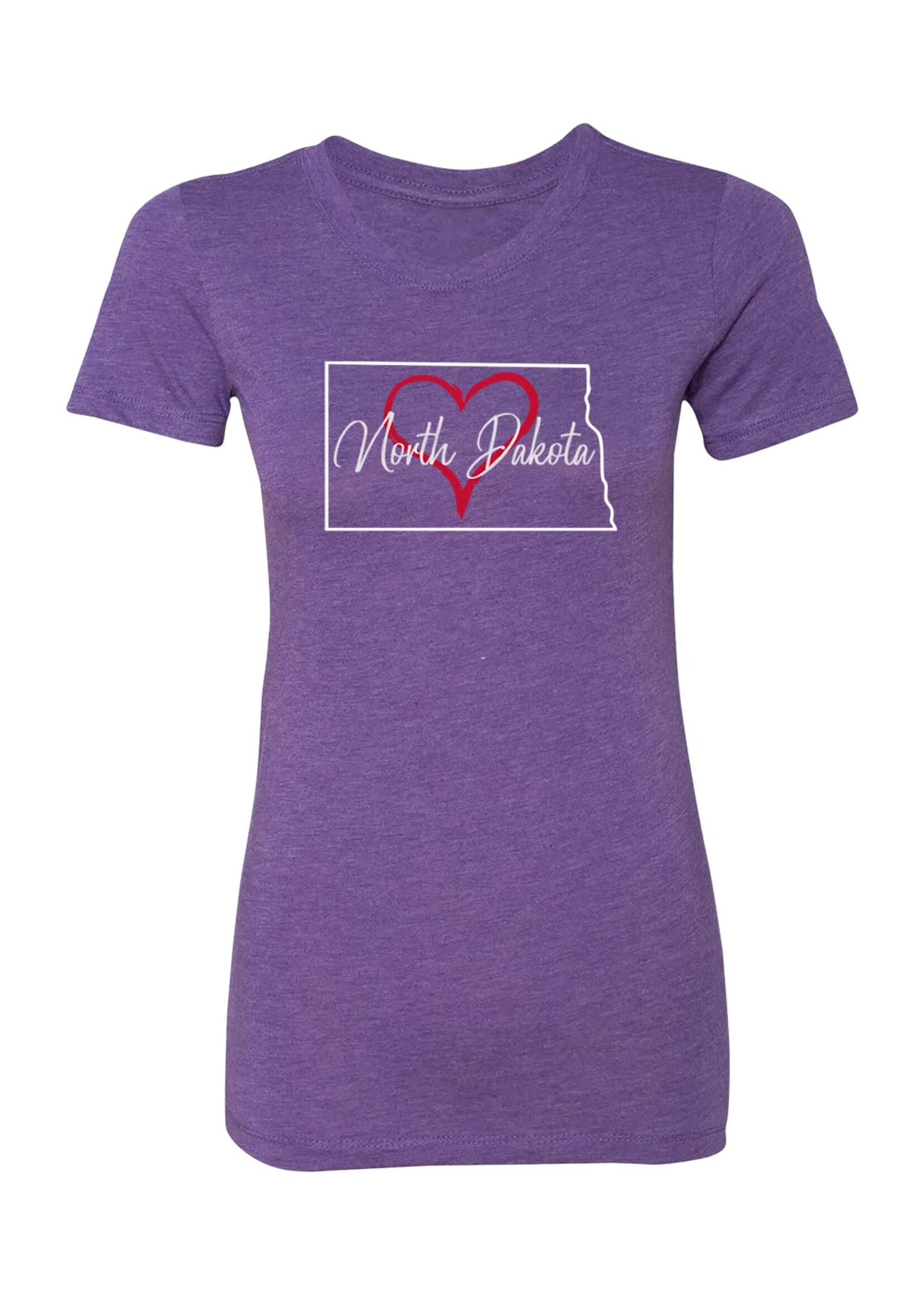 ♥ North Dakota: State Shape: Ladies' Tri-Blend