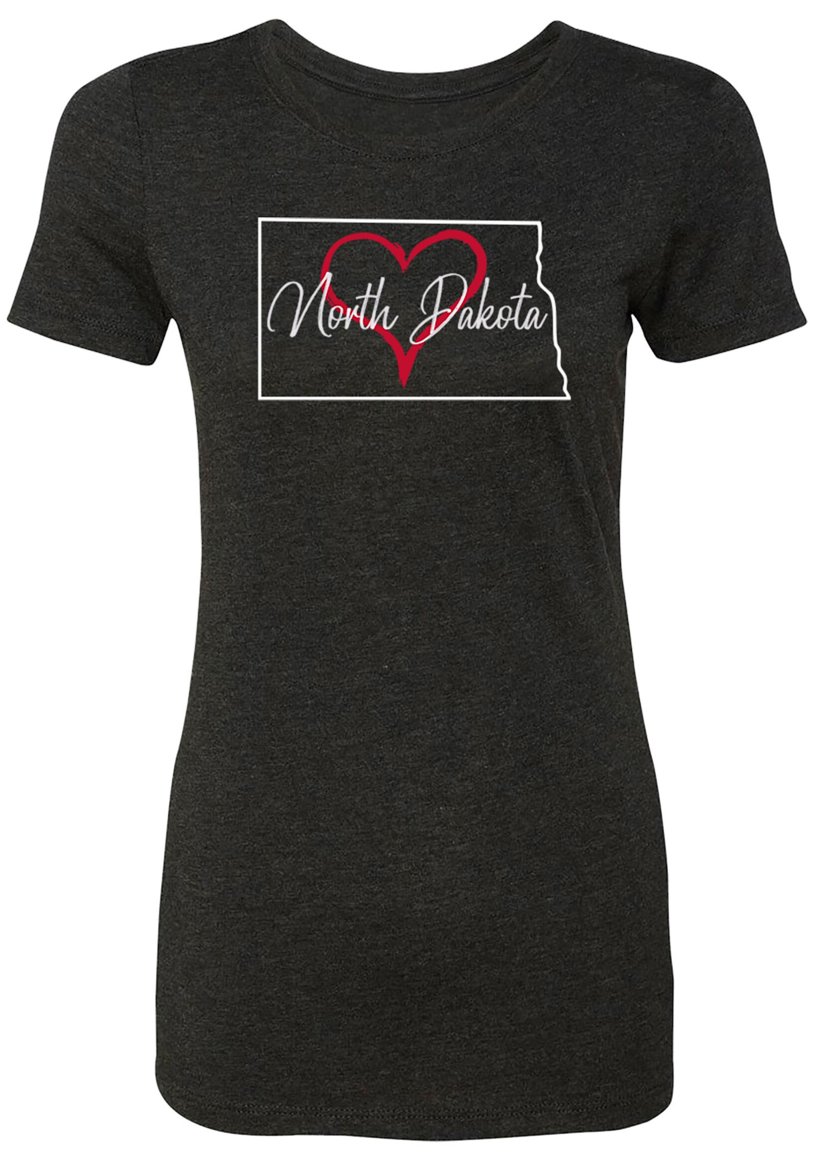♥ North Dakota: State Shape: Ladies' Tri-Blend