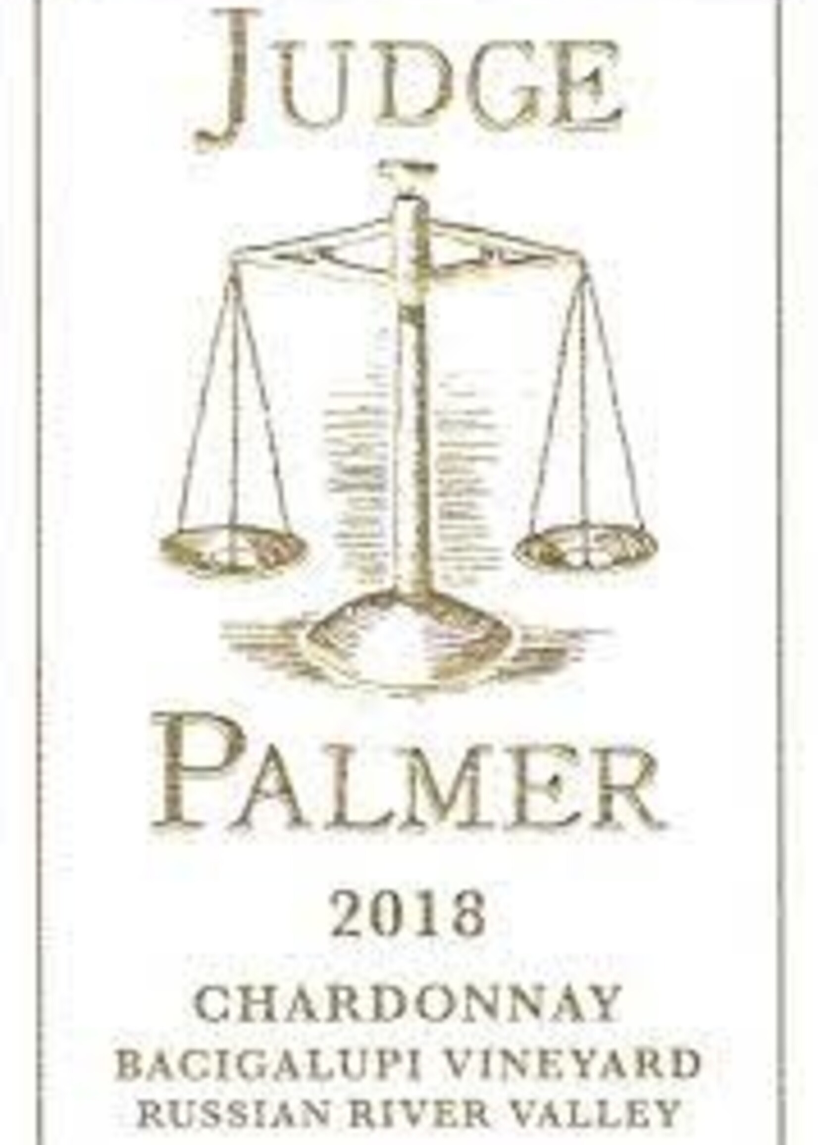 Judge Palmer Chardonnay "Bacigalupi Vineyard"  2019 750ML