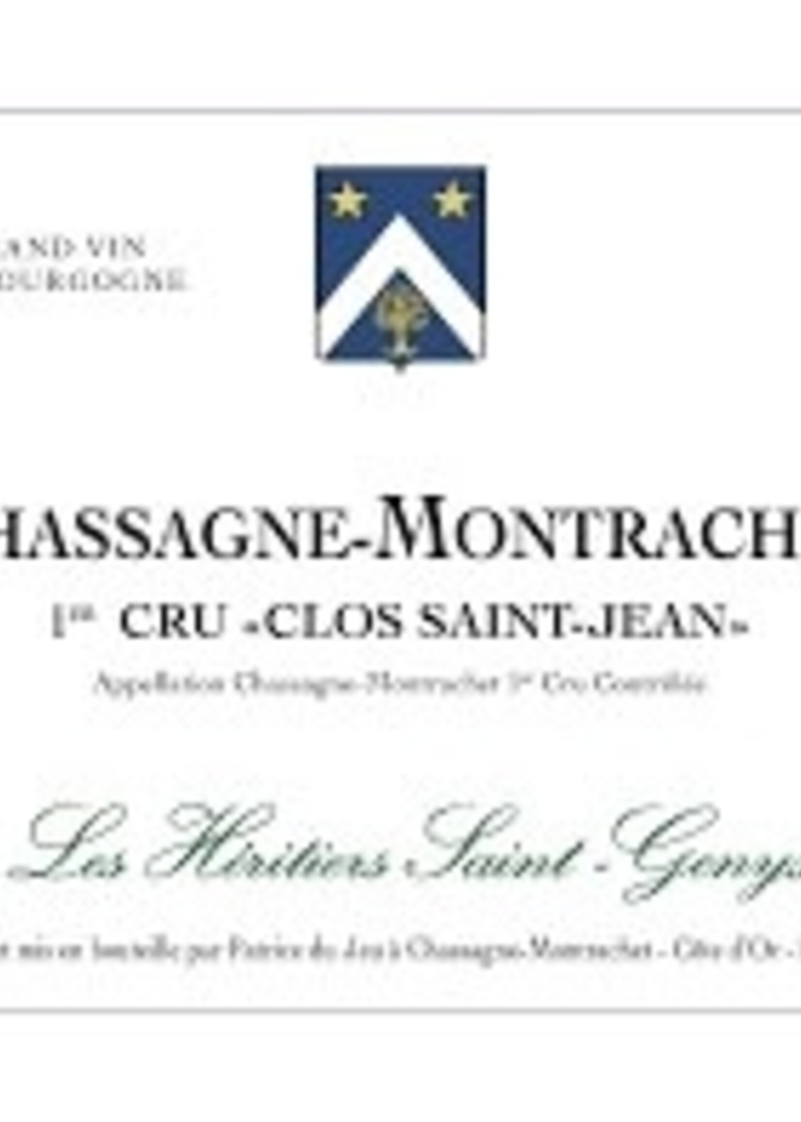 Les Heritiers Saint-Genys Chassagne-Montrachet 1er Cru "Clos St. Jean" 2020 750ML