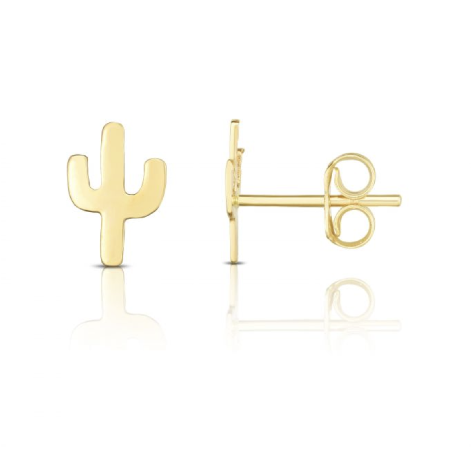 Royal Chain 14K Gold Cactus Stud Earrings