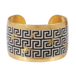 Evocateur 22K Gold Leaf Greek Key Cuff