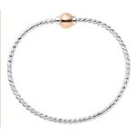 Cape Cod 14K Rose Gold Bead Twist Wire Bracelet