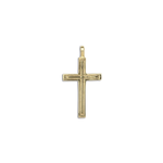 D'Amico 10K Outline Cross Pendant