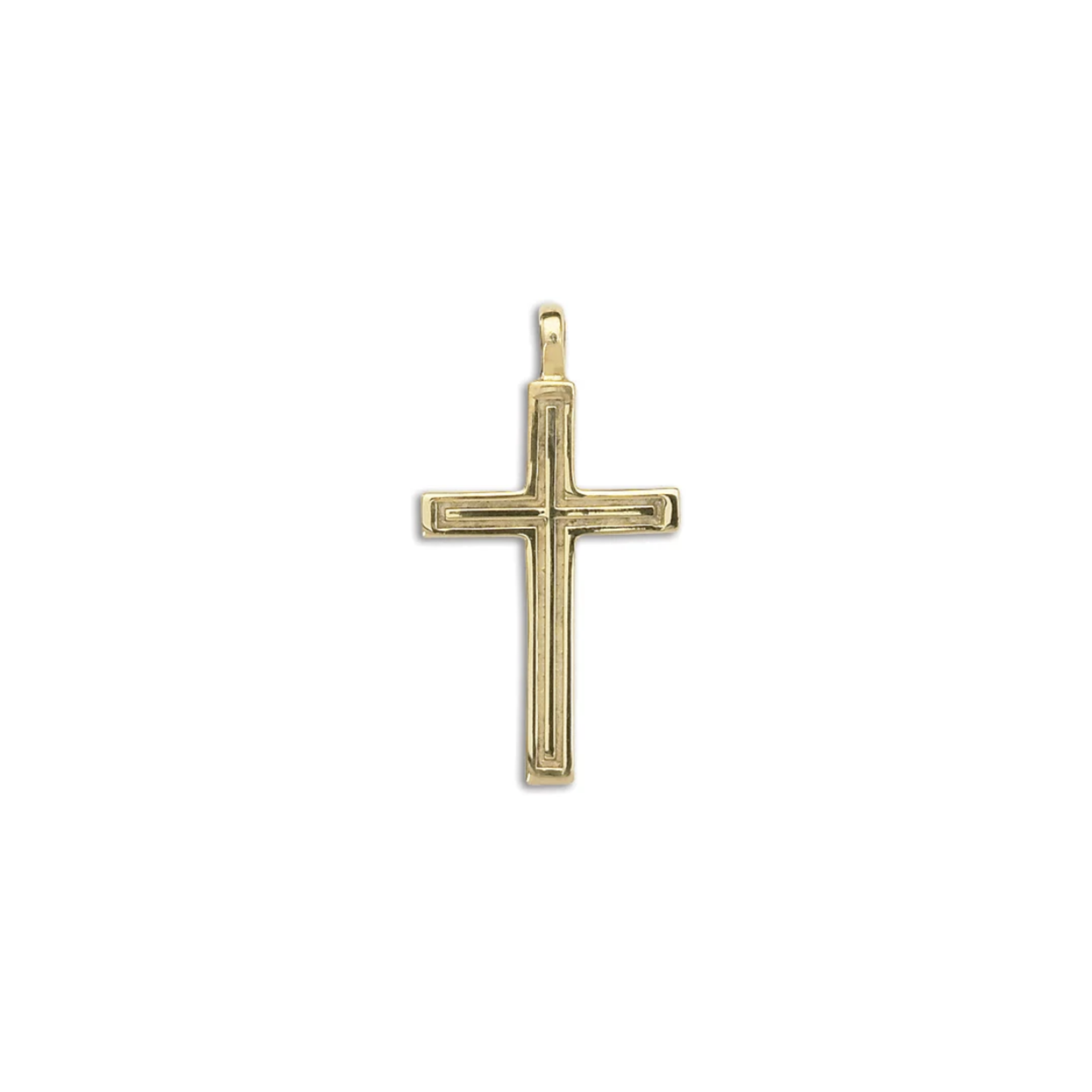 D'Amico 10K Outline Cross Pendant
