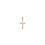 D'Amico 10K Yellow Gold Small Half Round Cross