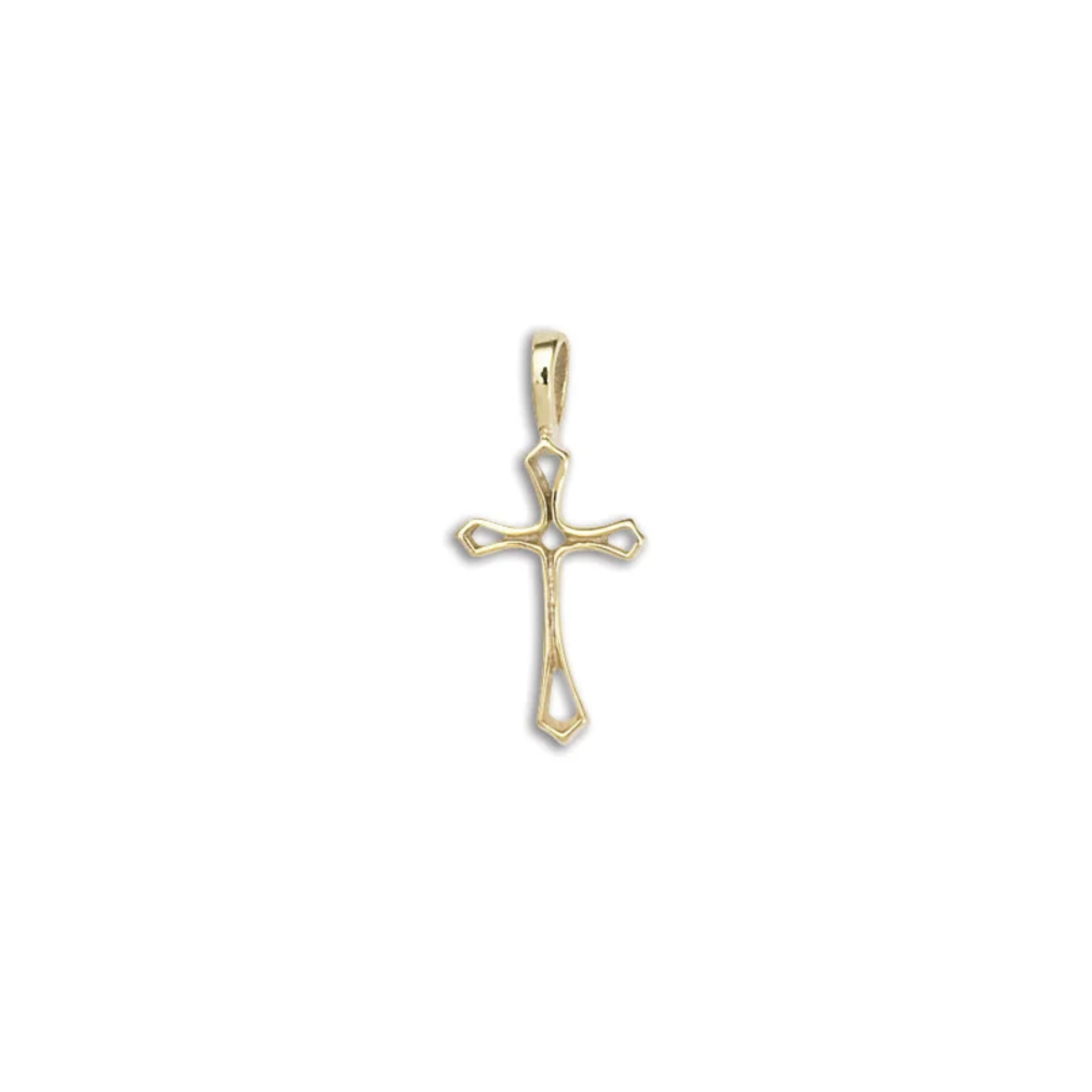D'Amico 10K Yellow Gold Open Flair Cross Pendant