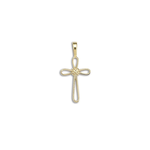 D'Amico 14K Yellow Gold Open X Cross Pendant