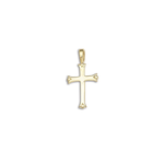 D'Amico 14K Yellow Gold Ball Accented Small Cross Pendant