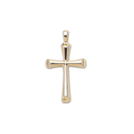 D'Amico 14K Yellow Gold Large Round Flair Cross Pendant
