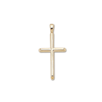 D'Amico 14K Yellow Gold Large Half Round Cross Pendant
