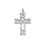 D'Amico Sterling Silver Large Celtic Knot Cross Pendant