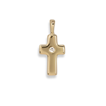 D'Amico 14K Yellow Gold Simple Baby Cross w/ Diamond
