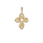 D'Amico 10K Yellow Gold Fleur De Lis Baby Cross