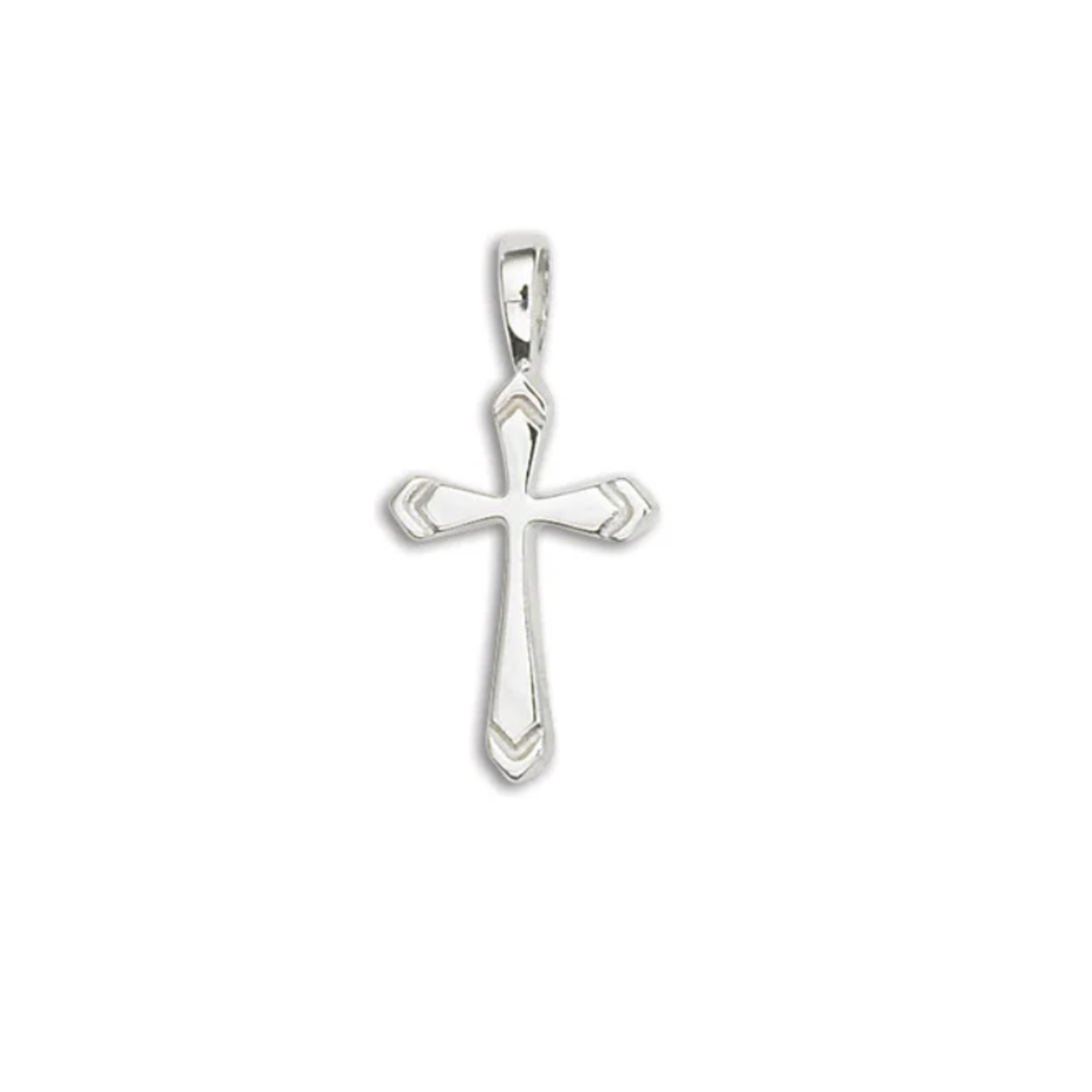 D'Amico Sterling Silver Small Arrow Groove Cross Pendant