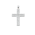 D'Amico Sterling Silver Square Filigree Cross Pendant