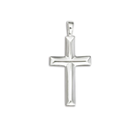 D'Amico Sterling Silver Extra Large Angled Cross Pendant