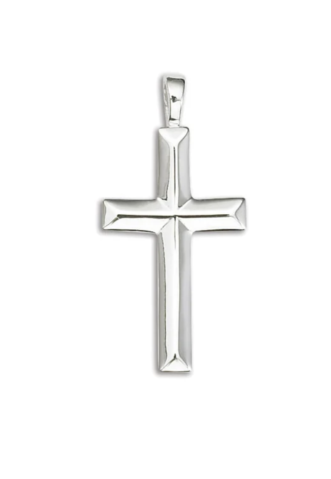 D'Amico Sterling Silver Extra Large Angled Cross Pendant - Angel Haven ...