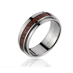 Alamea 8mm Ring Groove Titanium Koa Ring