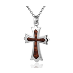 Alamea Silver and Koa Cross Pendant