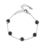 Royal Bali Genuine Stone Black Spinel Station Bracelet