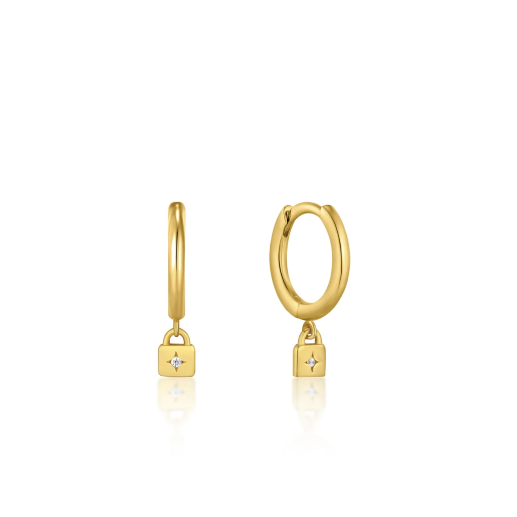 Ania Haie Gold Padlock Huggie  Earrings