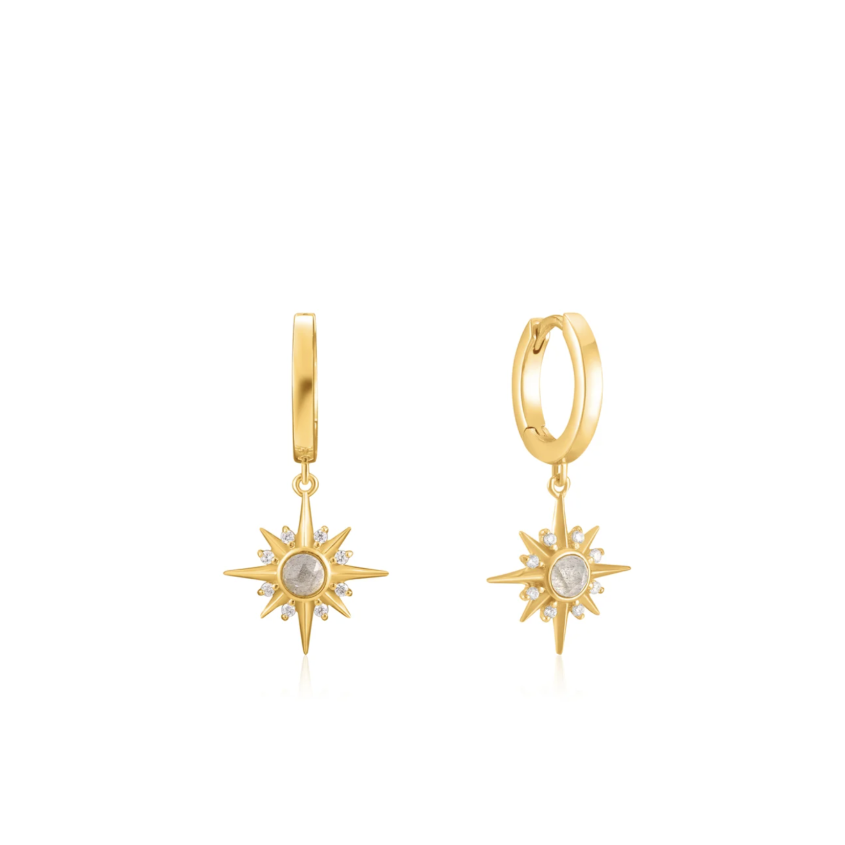 Ania Haie 14K Gold Plated Midnight Star Huggie Earrings
