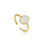 Ania Haie 14K Gold Plated Evil Eye Emblem w/MOP Adj. Ring