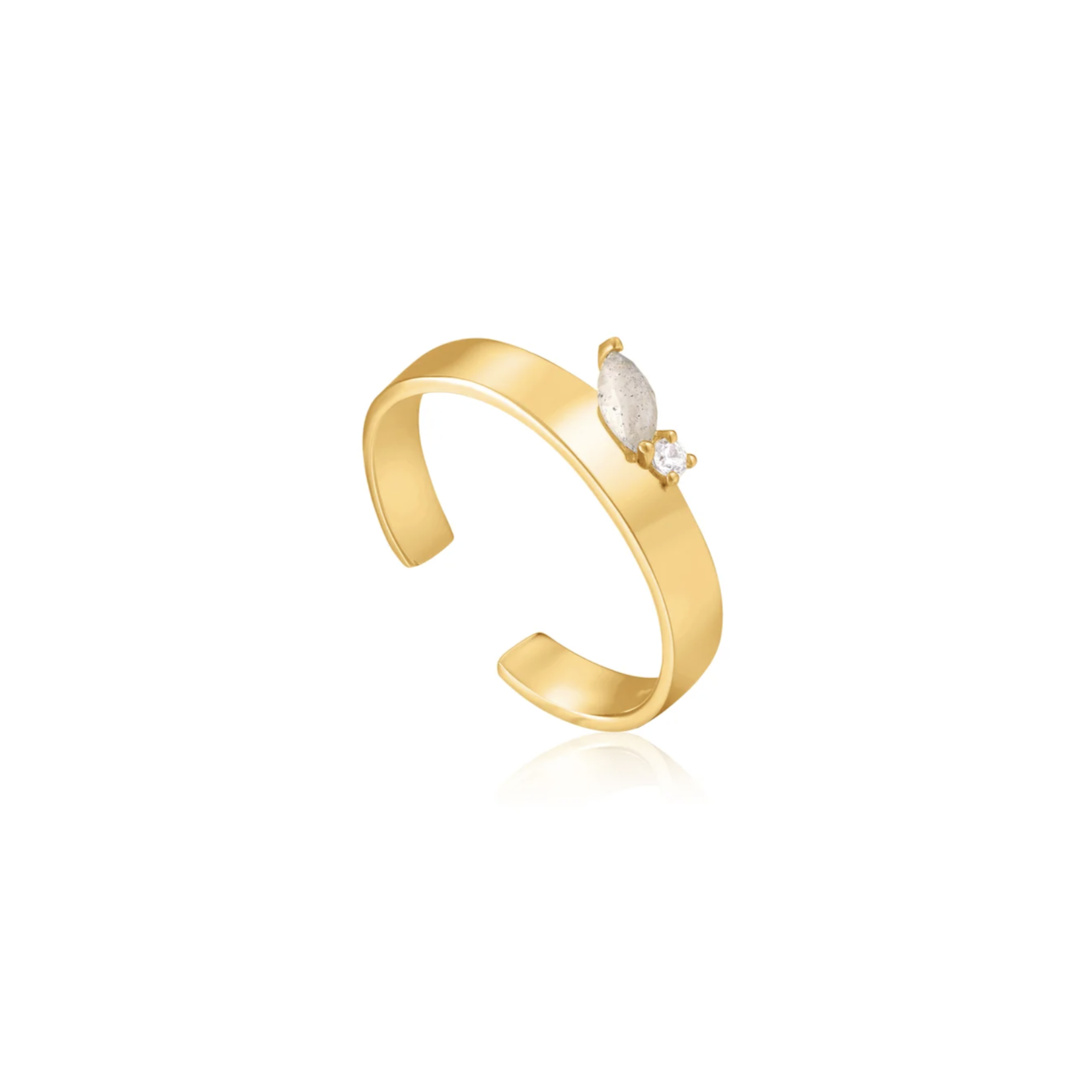 Ania Haie 14K Gold Plated Midnight Thick Adj. Ring