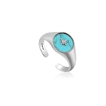 Ania Haie Turquoise & CZ Emblem Signet Ring