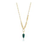 Ania Haie 14K Yellow Gold Plated Malachite Emblem Necklace