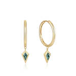 Ania Haie 14K Yellow Gold Plated Teal Sparkle Drop Pendant Earrings