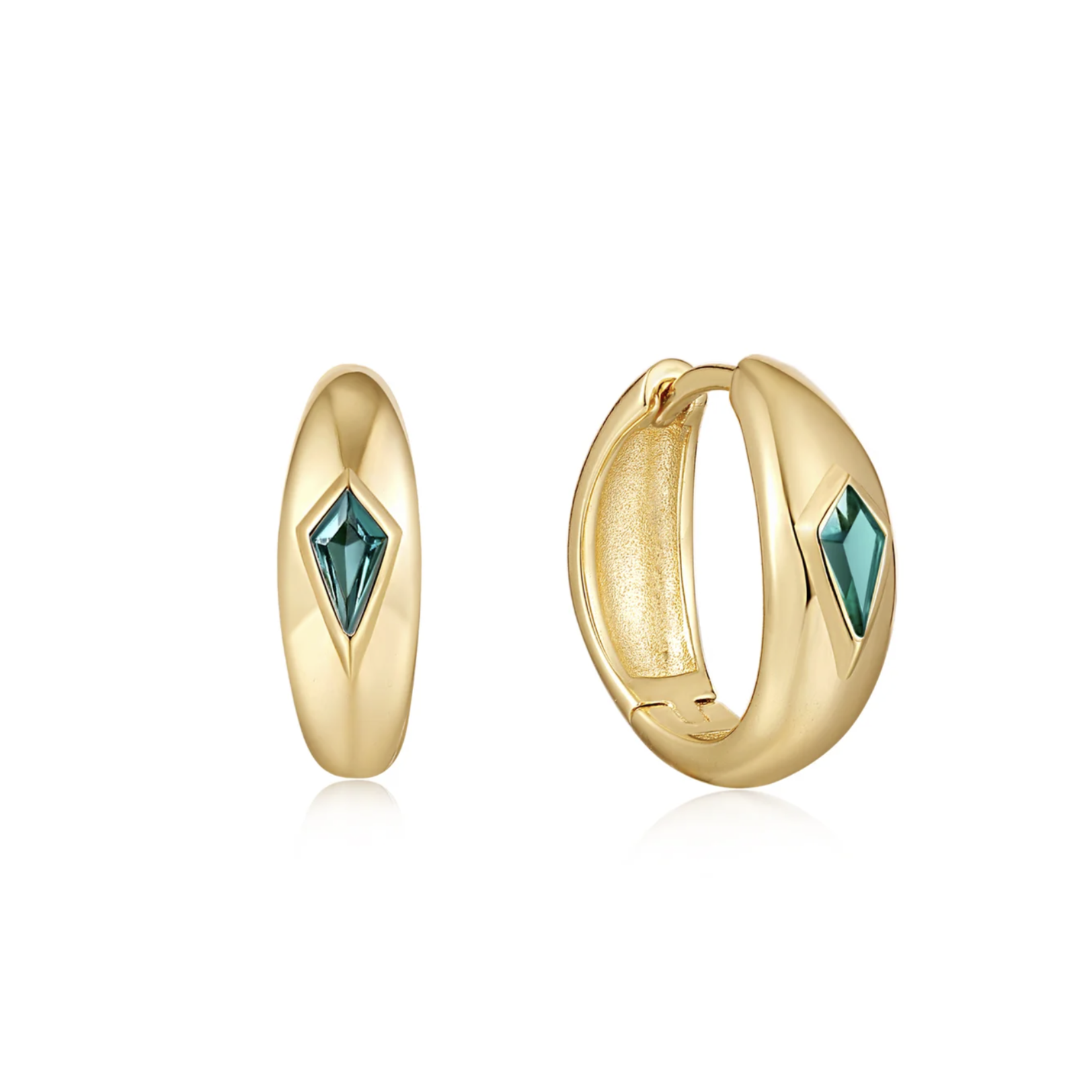 Ania Haie 14K Yellow Gold Plated Teal Sparkle Dome Earrings