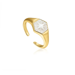 Ania Haie 14K Gold Plated Compass Emblem Adj. Ring