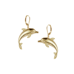 Alamea 14K Yellow Gold w/ Dia. Dolphin Earrings