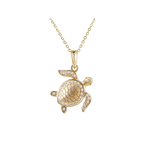 Alamea 14K Yellow Gold w/ Dia. Sea Turtle Pendant